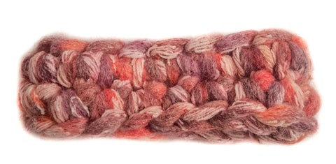 Knitted Woolen Scarf in Salmon and Purle Mix
